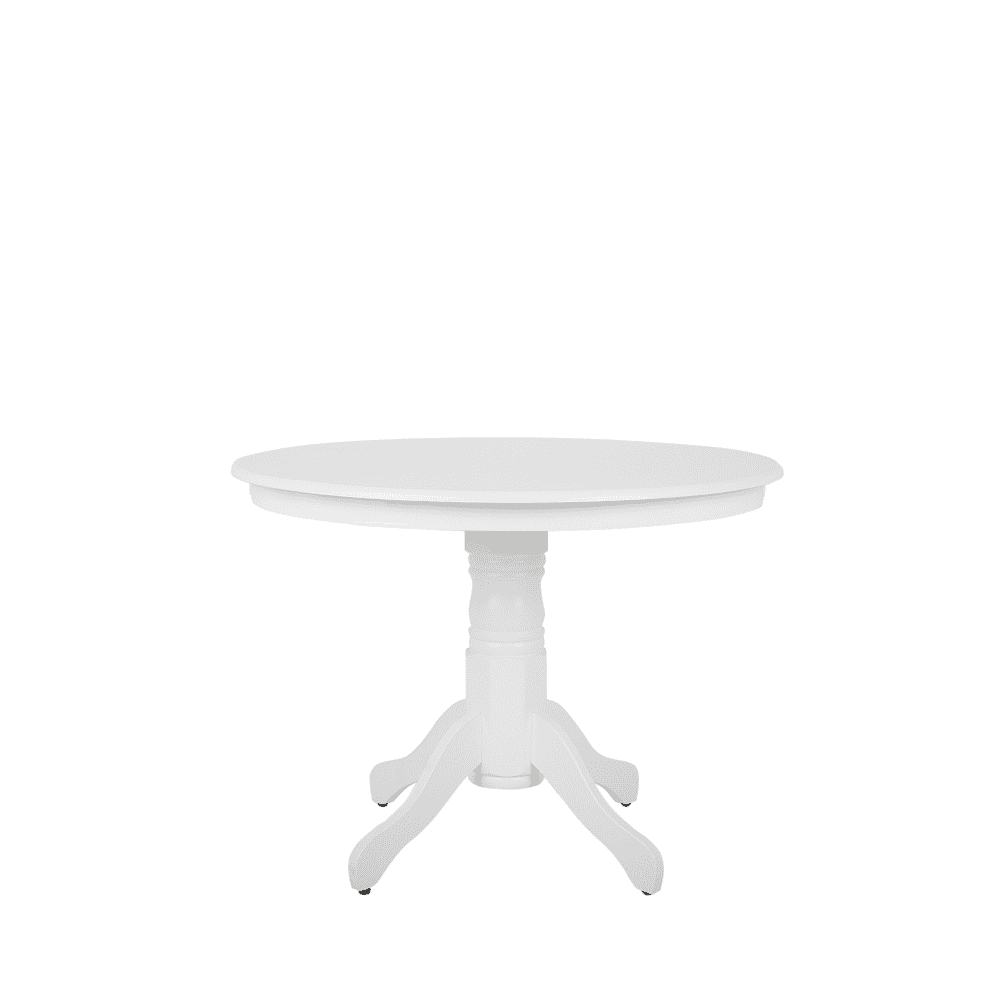Beliani Jedálenský stôl bielo-hnedý okrúhly 100 cm AKRON